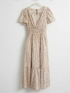 Anthropologie Somerset Maxi | Printed V-Neck Tiered Dress